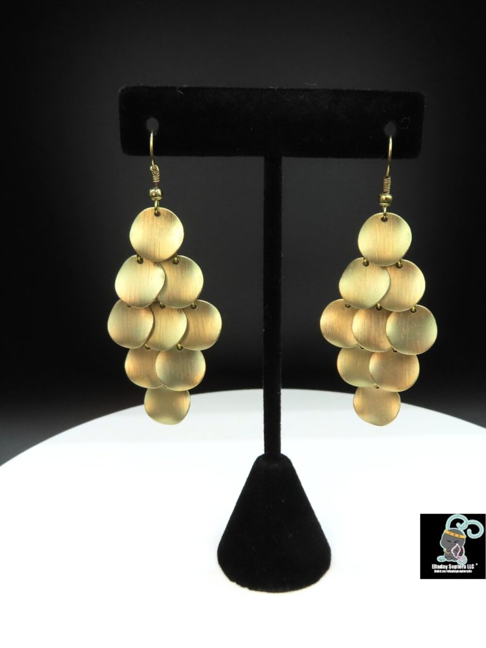 Metal Disc Cluster Dangle Earrings